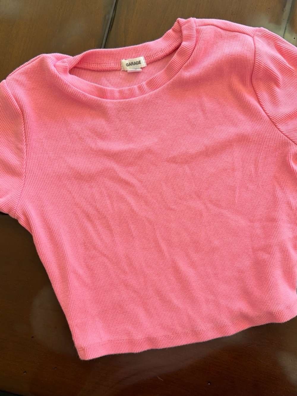 Garage Pink Ribbed Tee